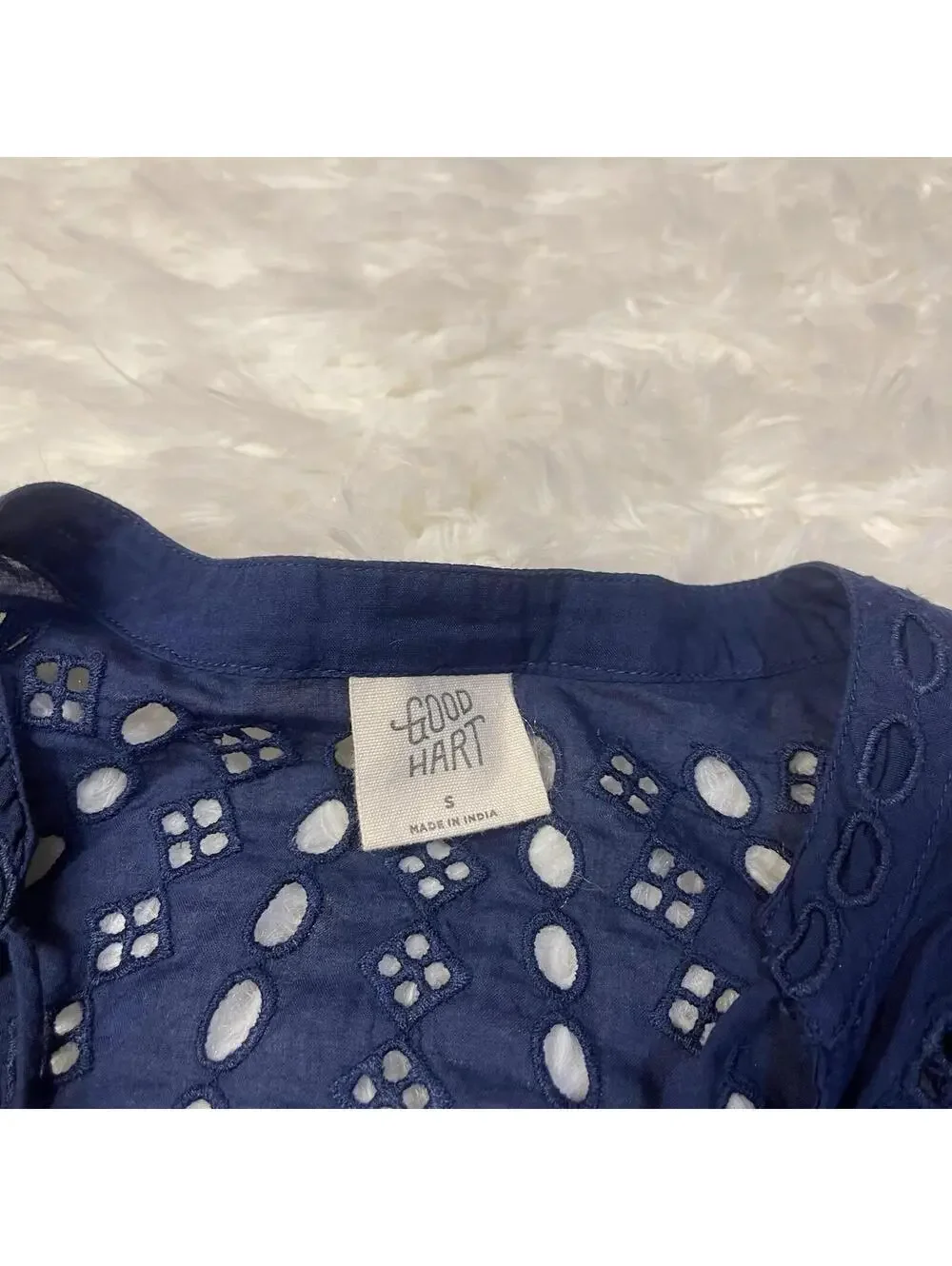 Matilda Jane Good Hart GH Tucson Eyelet Sleeve Top W/Tassels Size Small